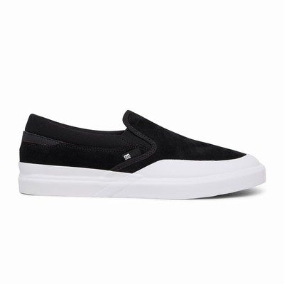 DC Infinite S Suede Men's Black/White Skate Shoes Australia Sale FWT-423